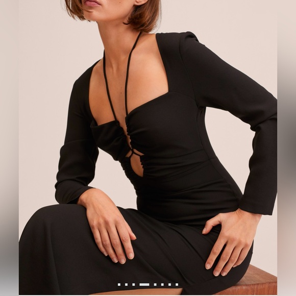 Mango Black Midi Dress - Picture 4 of 4